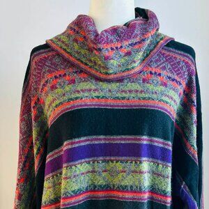 Vintage Ralph Lauren Multicolor Wool-Cashmere Jacquard Cowl Sweater – US 1X